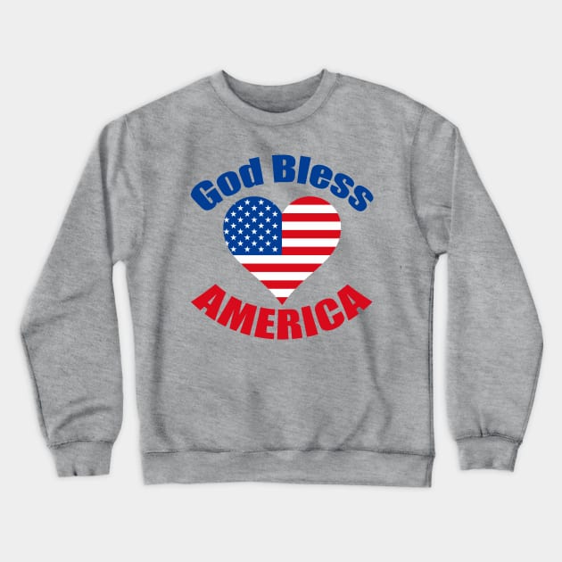 God Bless America Crewneck Sweatshirt by epiclovedesigns